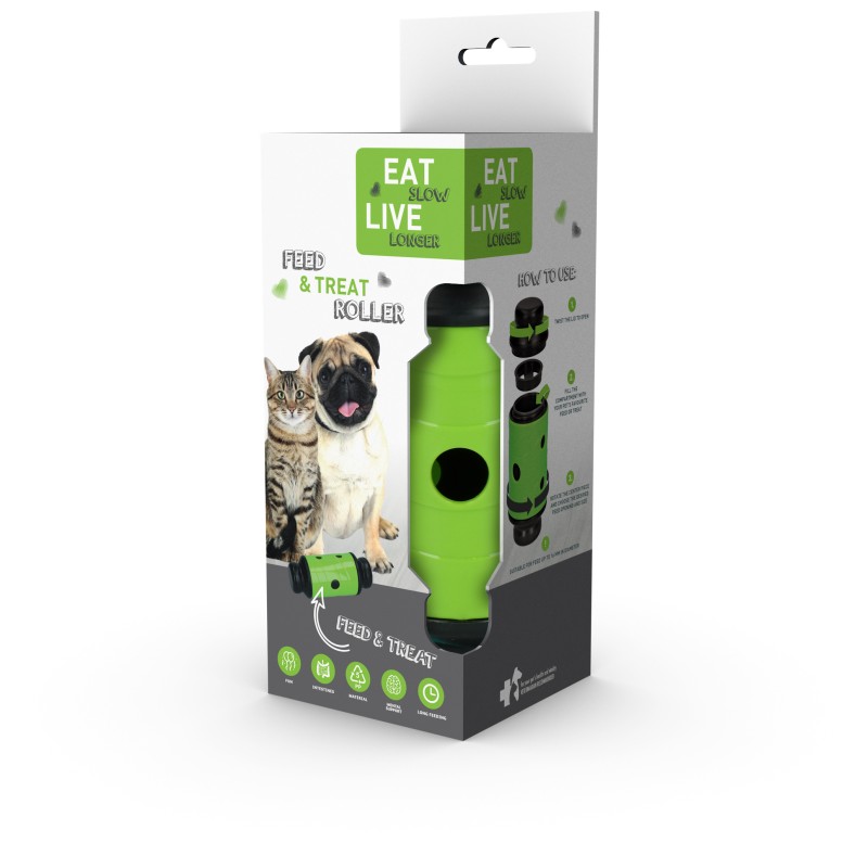 Eat Slow Live Longer Foder- og godbidsrulle Grøn S Eat Slow Live Longer Foder- og godbidsrulle Grøn S