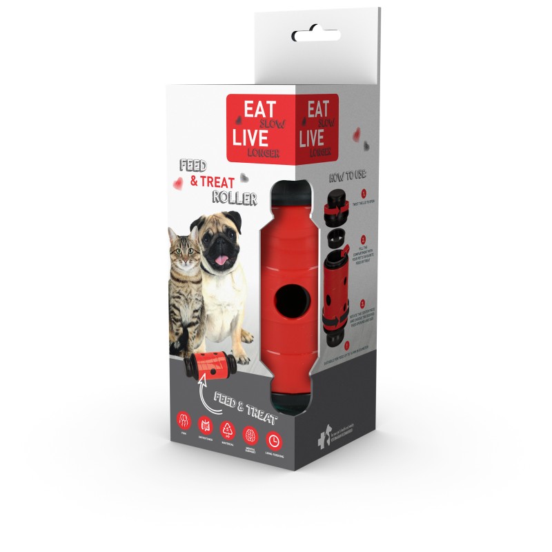Eat Slow Live Longer Foder- og behandlingsrulle Rød S Eat Slow Live Longer Foder- og behandlingsrulle Rød S