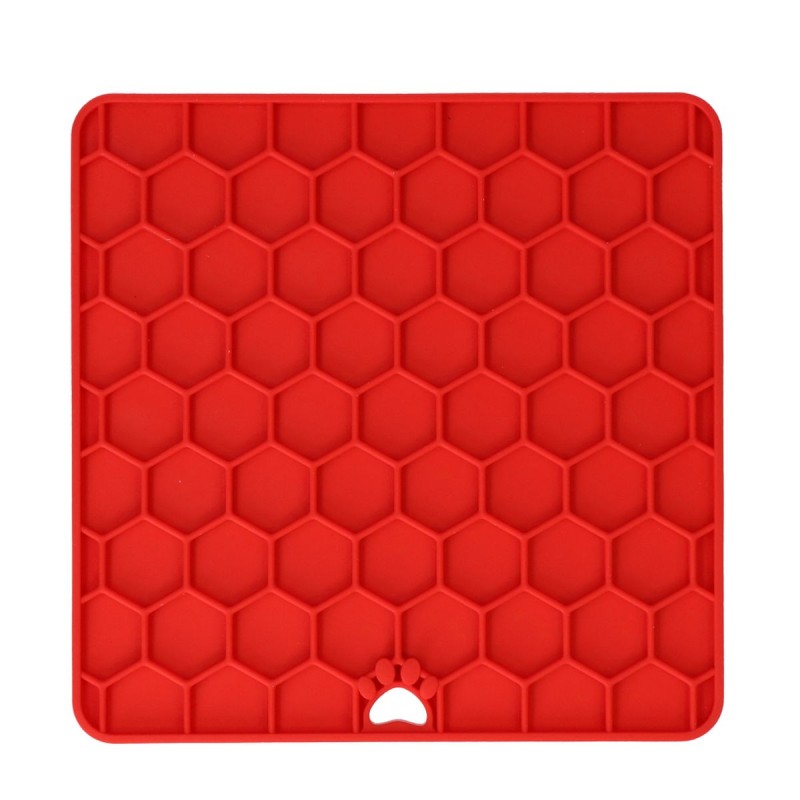 Slikkemåtte Honeycomb Rød Eat Slow Live Longer Slikkemåtte Honeycomb Rød Eat Slow Live Longer