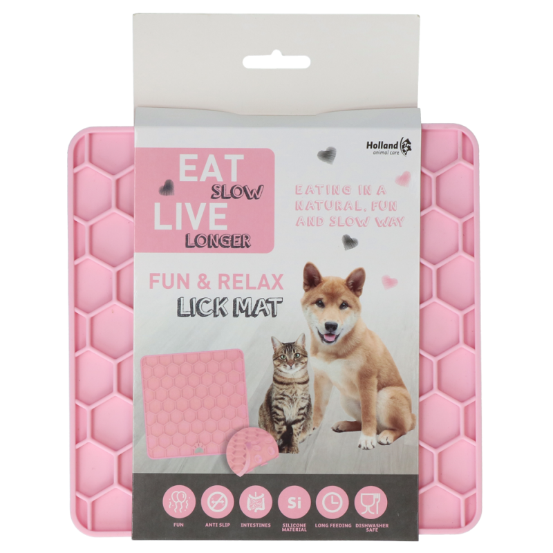 Eat Slow Live Longer Slikkemåtte Honeycomb Pink Eat Slow Live Longer Slikkemåtte Honeycomb Pink