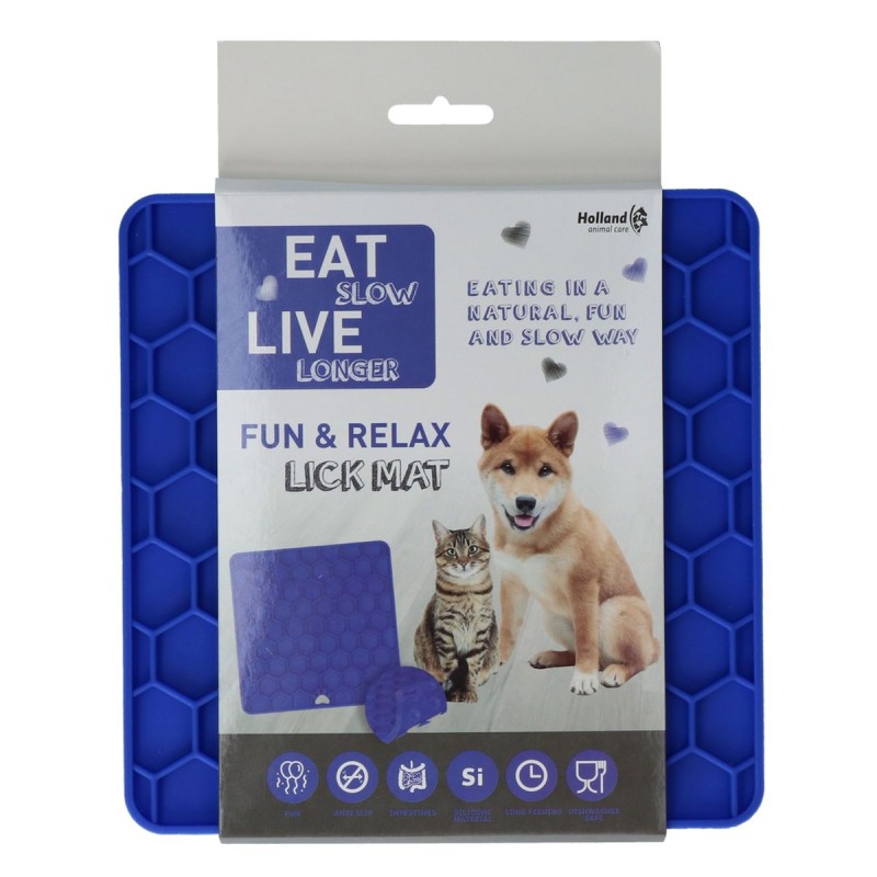 Slikkemåtte Honeycomb Blå Eat Slow Live Longer Slikkemåtte Honeycomb Blå Eat Slow Live Longer