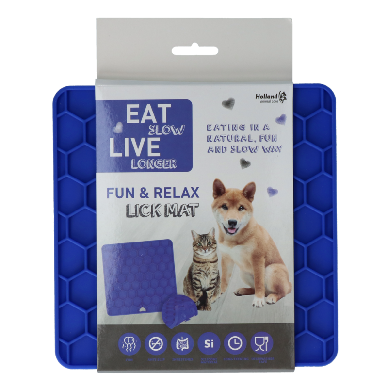 Eat Slow Live Longer Slikkemåtte Honeycomb Blå Eat Slow Live Longer Slikkemåtte Honeycomb Blå