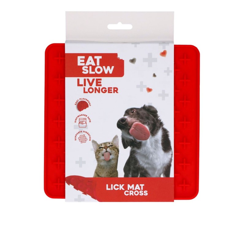 Slikkemåtte Kryds Rød Eat Slow Live Longer