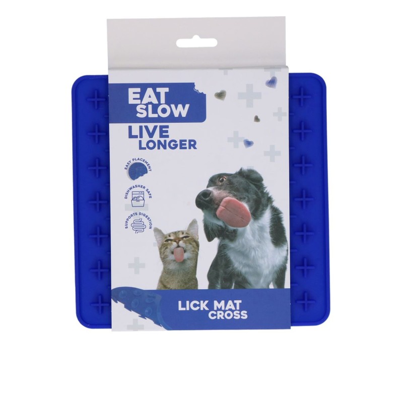 Slikkemåtte Kryds Blå Eat Slow Live Longer Slikkemåtte Kryds Blå Eat Slow Live Longer