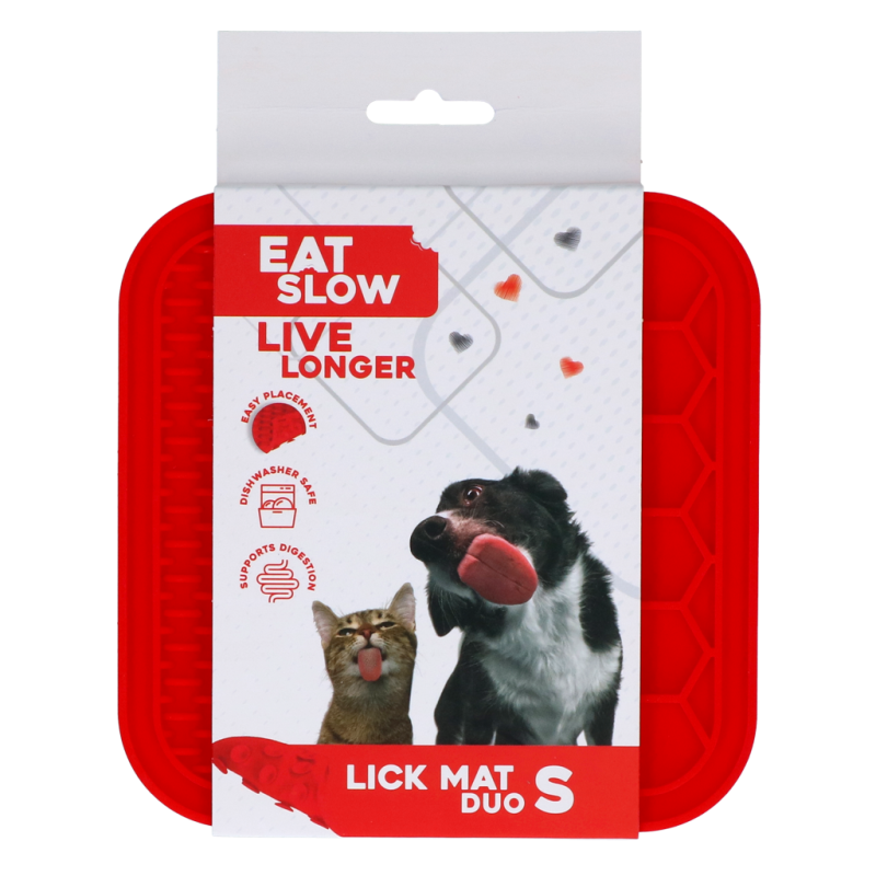 Eat Slow Live Longer Slikkemåtte Duo S Rød Eat Slow Live Longer Slikkemåtte Duo S Rød