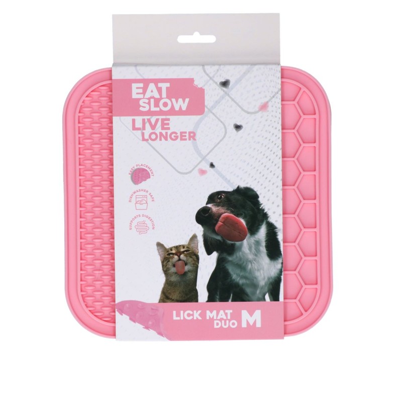 Slikkemåtte Duo M Pink Eat Slow Live Longer Slikkemåtte Duo M Pink Eat Slow Live Longer