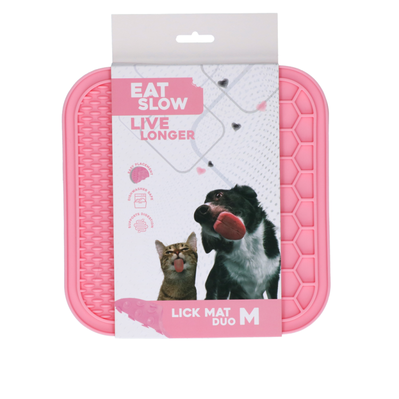 Eat Slow Live Longer Slikkemåtte Duo M Pink Eat Slow Live Longer Slikkemåtte Duo M Pink