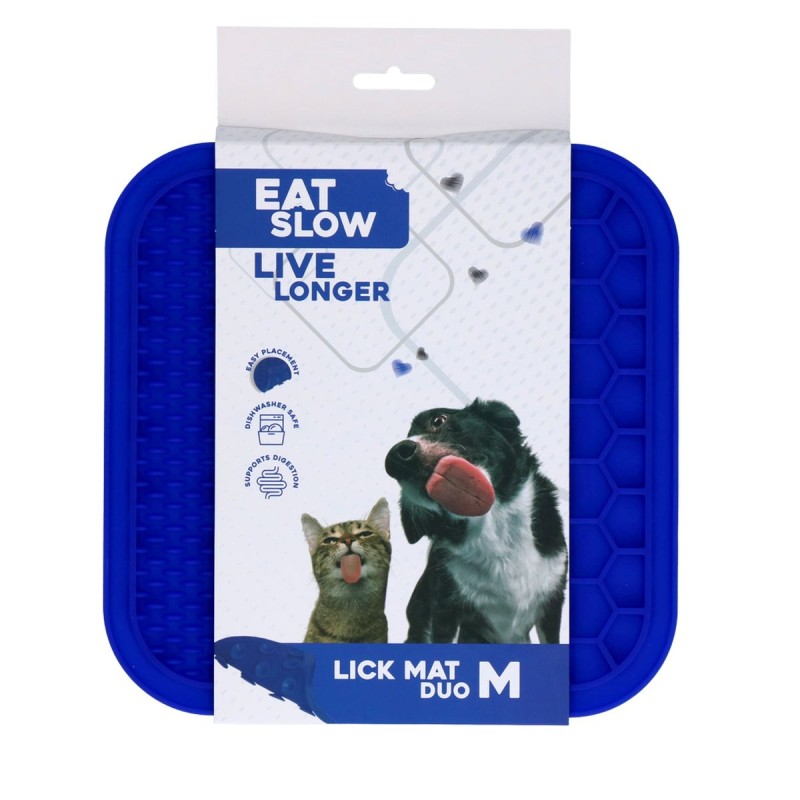 Slikkemåtte Duo M Blå Eat Slow Live Longer Slikkemåtte Duo M Blå Eat Slow Live Longer