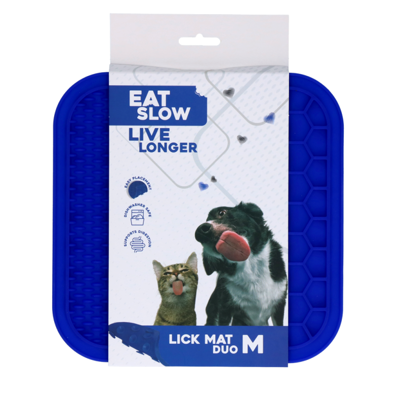 Eat Slow Live Longer Slikkemåtte Duo M Blå Eat Slow Live Longer Slikkemåtte Duo M Blå