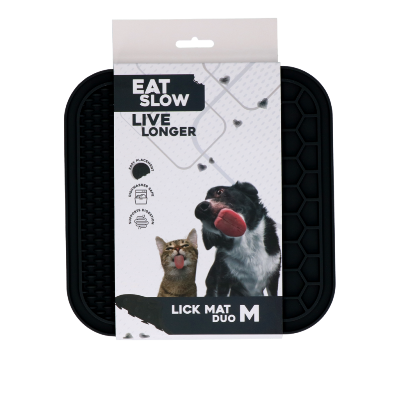 Eat Slow Live Longer Slikkemåtte Duo M Grå Eat Slow Live Longer Slikkemåtte Duo M Grå