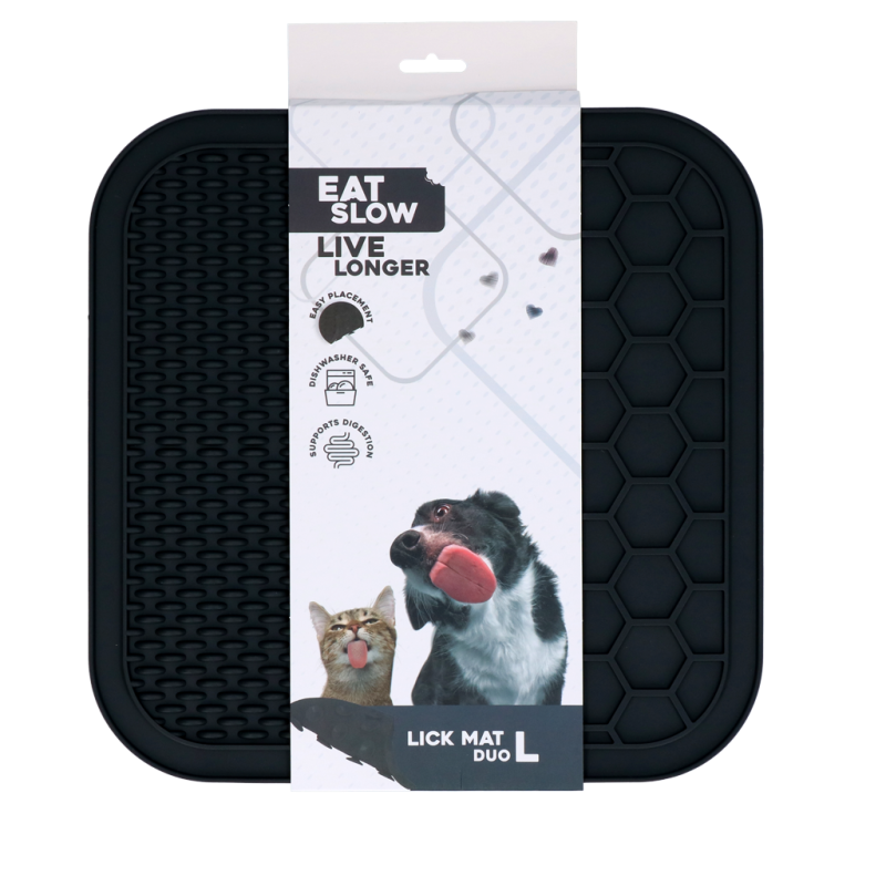 Eat Slow Live Longer Lick Mat Duo L Grå Eat Slow Live Longer Lick Mat Duo L Grå