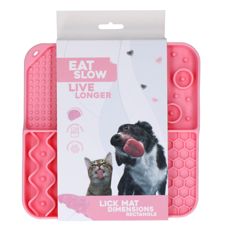 Eat Slow Live Longer Slikkemåtte Dimensioner Rektangel Pink Eat Slow Live Longer Slikkemåtte Dimensioner Rektangel Pink