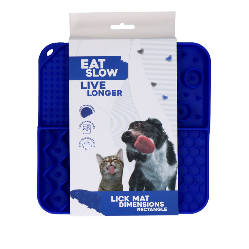 Eat Slow Live Longer Slikkemåtte Dimensioner Rektangel Blå Eat Slow Live Longer Slikkemåtte Dimensioner Rektangel Blå
