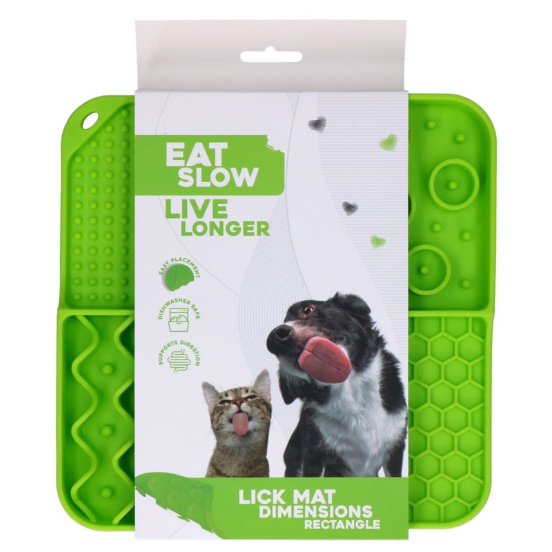 Slikkemåtte Mål Rektangel Grøn Eat Slow Live Longer Slikkemåtte Mål Rektangel Grøn Eat Slow Live Longer