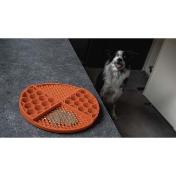 Slikkemåtte Dimensioner Cirkel Rød Eat Slow Live Longer