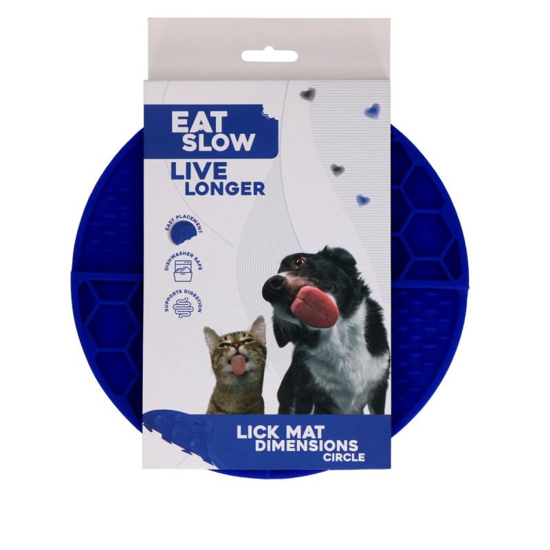 Slikkemåtte Dimensioner Cirkel Blå Eat Slow Live Longer Slikkemåtte Dimensioner Cirkel Blå Eat Slow Live Longer