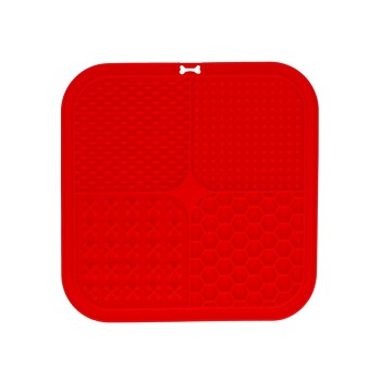 Eat Slow Live Longer Slikkemåtte Quad Rød