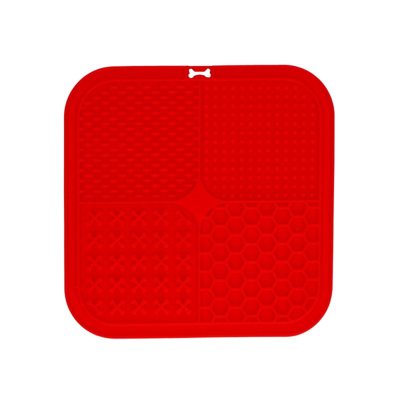 Eat Slow Live Longer Slikkemåtte Quad Rød Eat Slow Live Longer Slikkemåtte Quad Rød