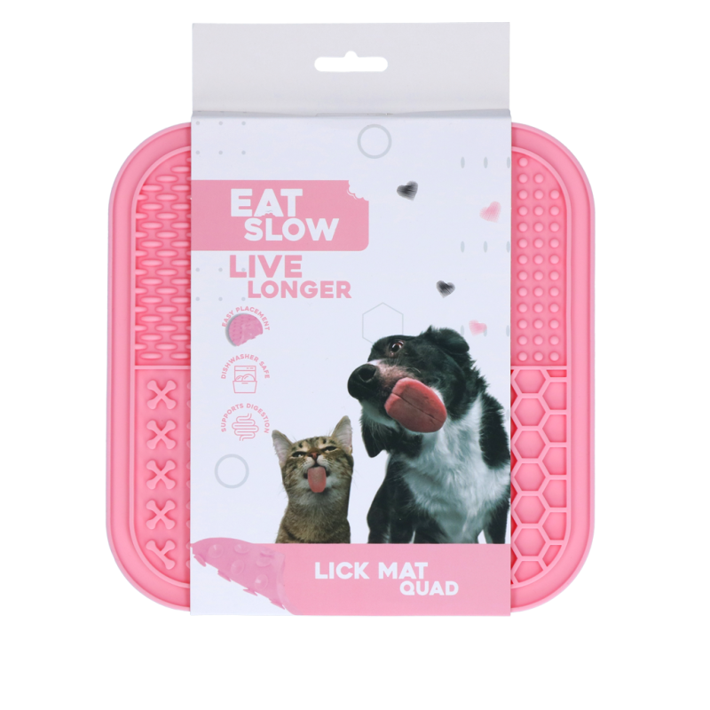 Eat Slow Live Longer Slikkemåtte Quad Pink Eat Slow Live Longer Slikkemåtte Quad Pink