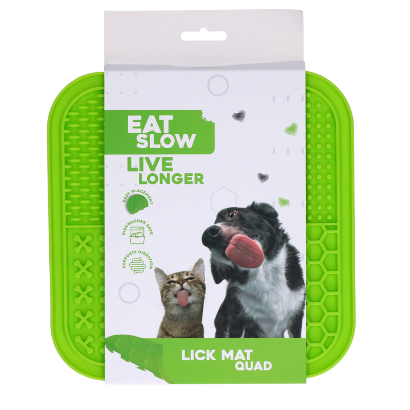 Eat Slow Live Longer Slikkemåtte Quad Grøn Eat Slow Live Longer Slikkemåtte Quad Grøn