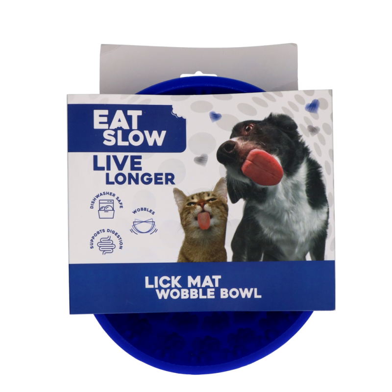 Eat Slow Live Longer Slikkemåtte Wobble Bowl Blå Eat Slow Live Longer Slikkemåtte Wobble Bowl Blå