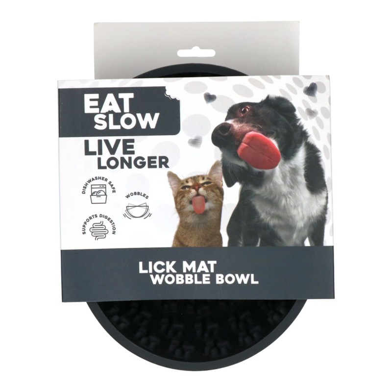 Slikkemåtte Wobble Bowl Grå Eat Slow Live Longer