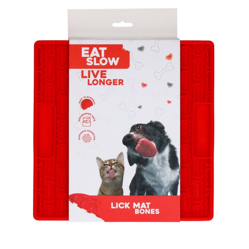 Slikkemåtte Knogler Rød Eat Slow Live Longer