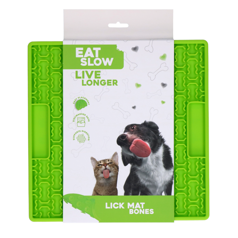 Eat Slow Live Longer Slikkemåtte Knogler Grøn Eat Slow Live Longer Slikkemåtte Knogler Grøn