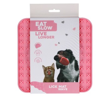 Slikkemåtte Wave Pink Eat Slow Live Longer