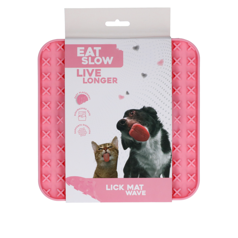 Eat Slow Live Longer Lick Mat Wave Pink Eat Slow Live Longer Lick Mat Wave Pink