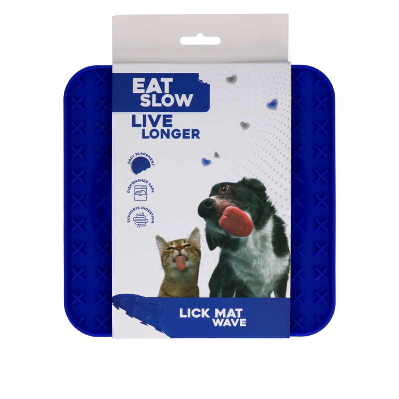 Eat Slow Live Longer Lick Mat Wave Blue Eat Slow Live Longer Lick Mat Wave Blue