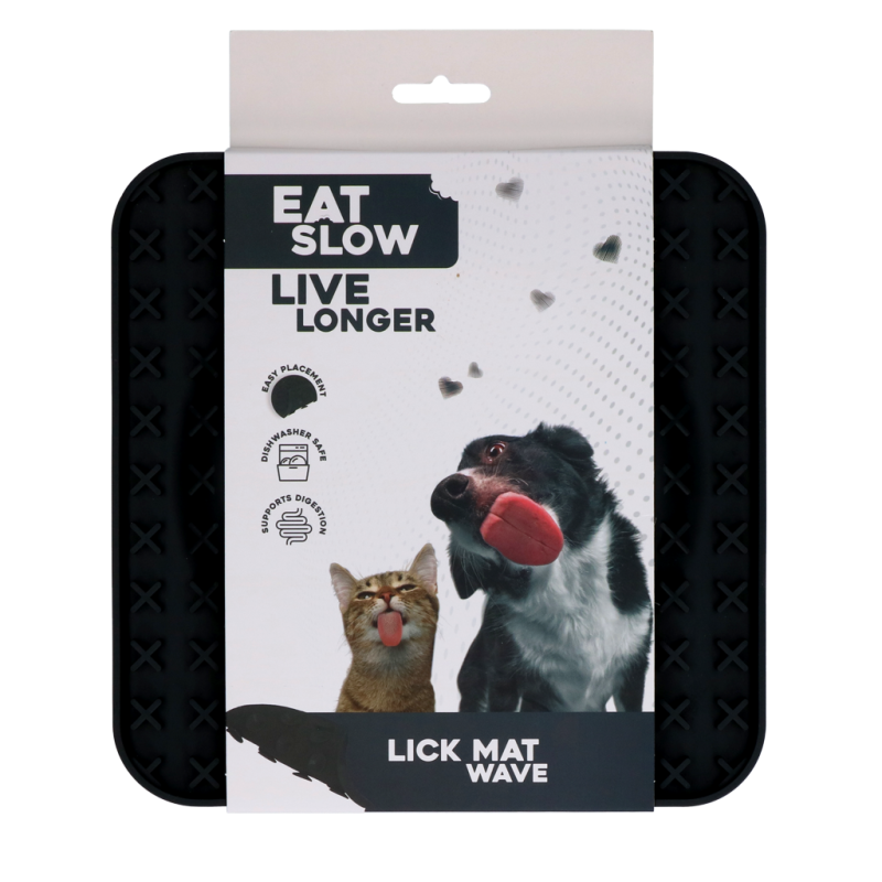 Eat Slow Live Longer Lick Mat Wave Grey Eat Slow Live Longer Lick Mat Wave Grey