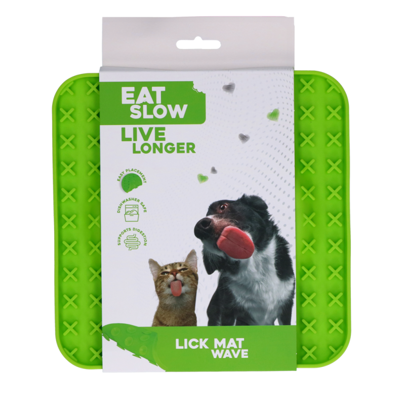 Eat Slow Live Longer Slikkemåtte Bølge Grøn Eat Slow Live Longer Slikkemåtte Bølge Grøn