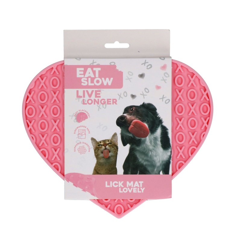 Slikkemåtte Dejlig Hjerte Pink Eat Slow Live Longer Slikkemåtte Dejlig Hjerte Pink Eat Slow Live Longer