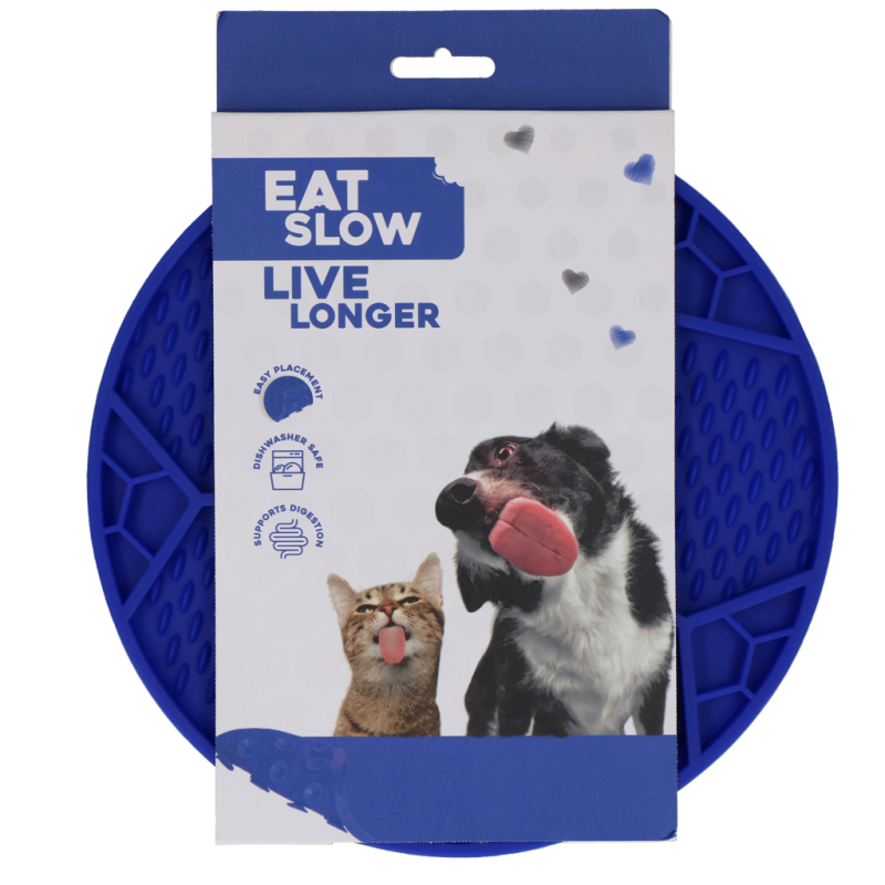 Eat Slow Live Longer Slikkemåtte Fodbold Blå Eat Slow Live Longer Slikkemåtte Fodbold Blå