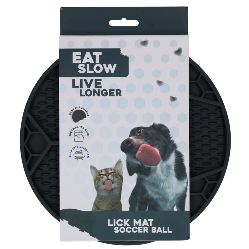 Eat Slow Live Longer Lick Mat Fodbold Grå Eat Slow Live Longer Lick Mat Fodbold Grå