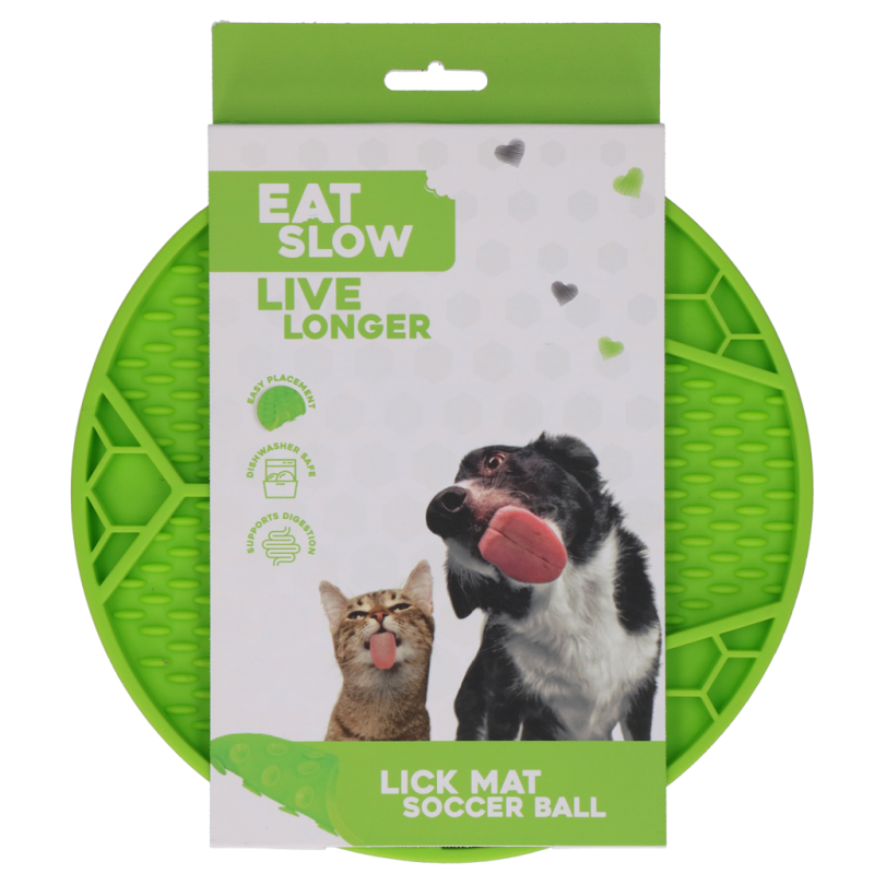 Eat Slow Live Longer Slikkemåtte Fodbold Grøn Eat Slow Live Longer Slikkemåtte Fodbold Grøn