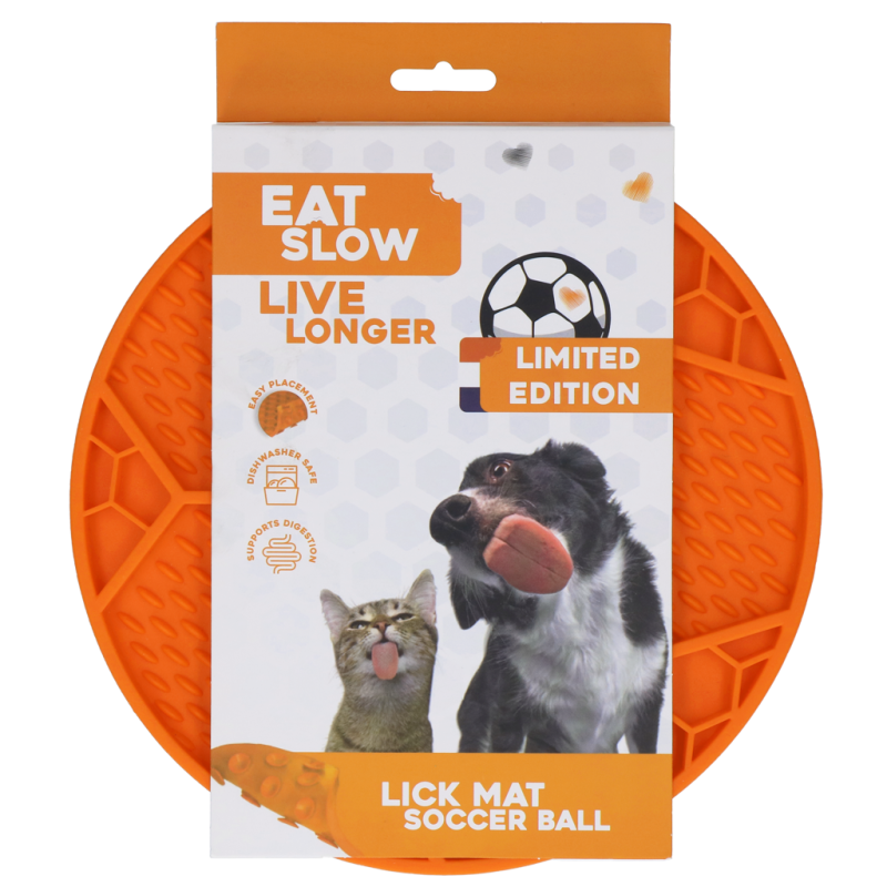 Eat Slow Live Longer Lick Mat Fodbold Orange (Limited Edition EC) Eat Slow Live Longer Lick Mat Fodbold Orange (Limited Edition EC)