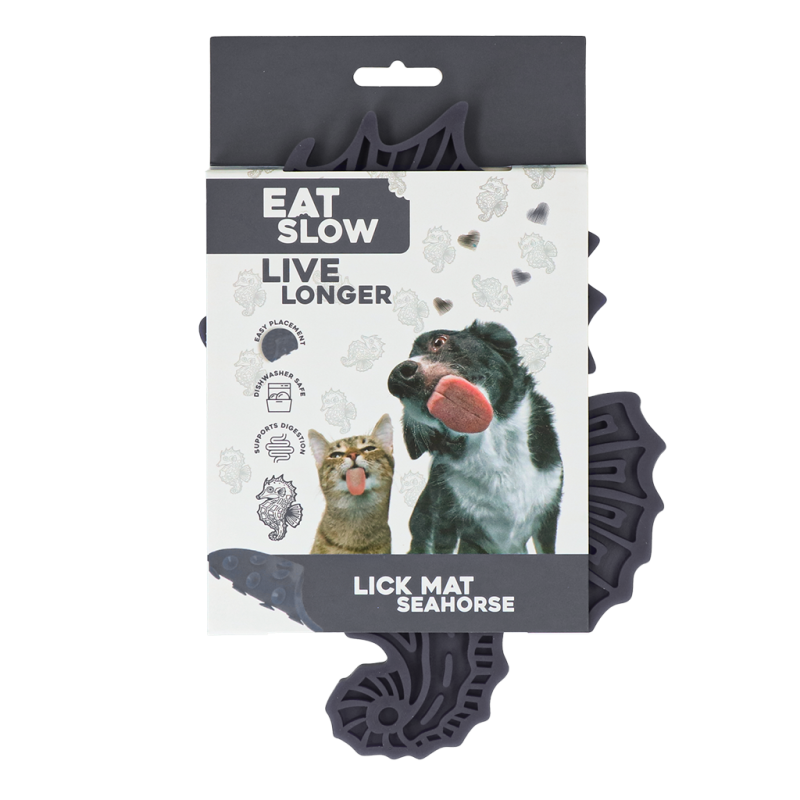 Eat Slow Live Longer Slikkemåtte Søhest Grå Eat Slow Live Longer Slikkemåtte Søhest Grå