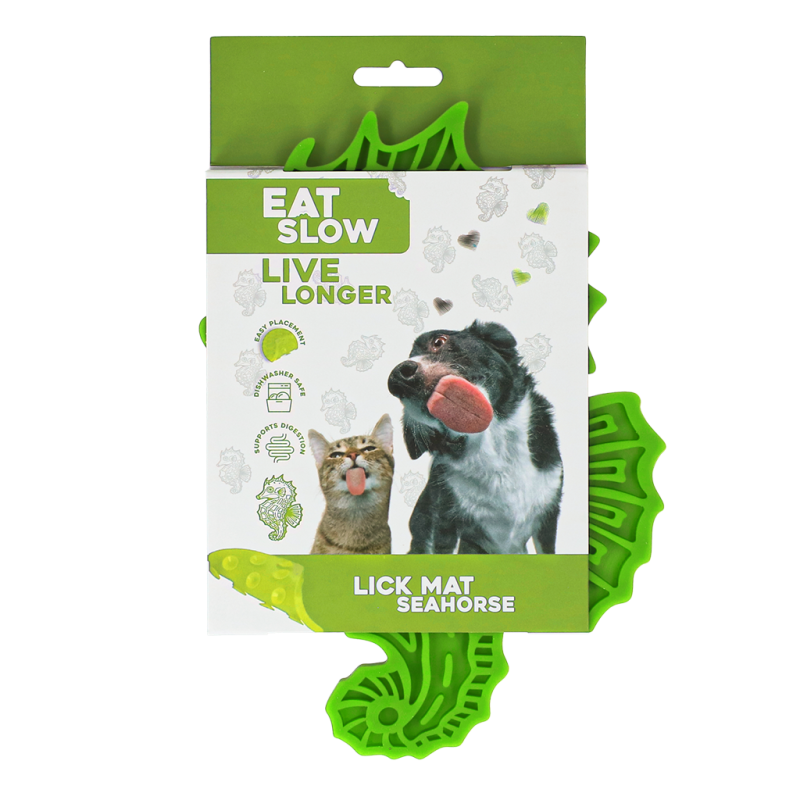 Eat Slow Live Longer Slikkemåtte Søhest Grøn Eat Slow Live Longer Slikkemåtte Søhest Grøn