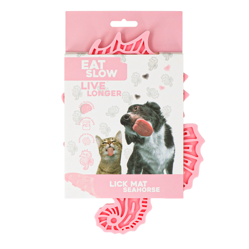 Eat Slow Live Longer Slikkemåtte Søhest Pink Eat Slow Live Longer Slikkemåtte Søhest Pink