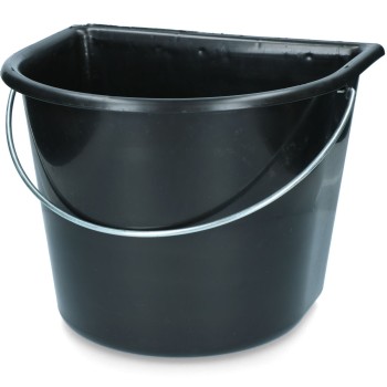 Spand med flad side 15 l sort L31cm