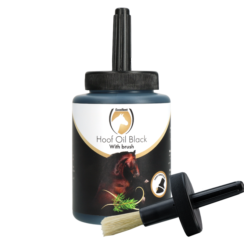Excellent Horse Hov olie med børste sort 500 ml Excellent Horse Hov olie med børste sort 500 ml