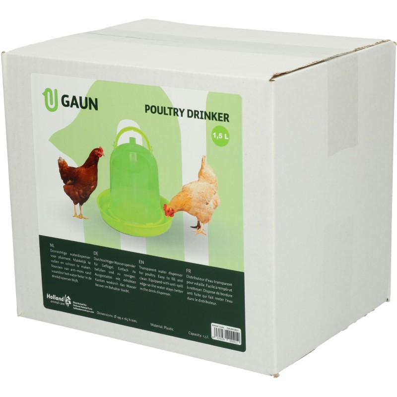 Gaun Drikkekar til fjerkræ, grøn citron, 1,5 l L24cm Gaun Drikkekar til fjerkræ, grøn citron, 1,5 l L24cm
