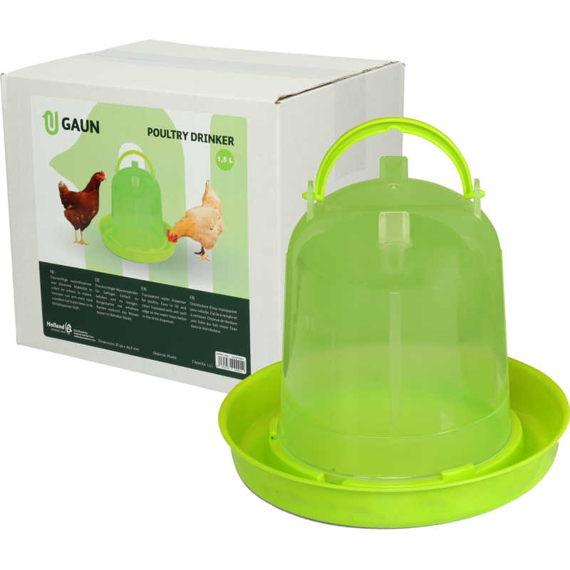 Gaun Drikkekar til fjerkræ, grøn citron, 1,5 l L24cm Gaun Drikkekar til fjerkræ, grøn citron, 1,5 l L24cm