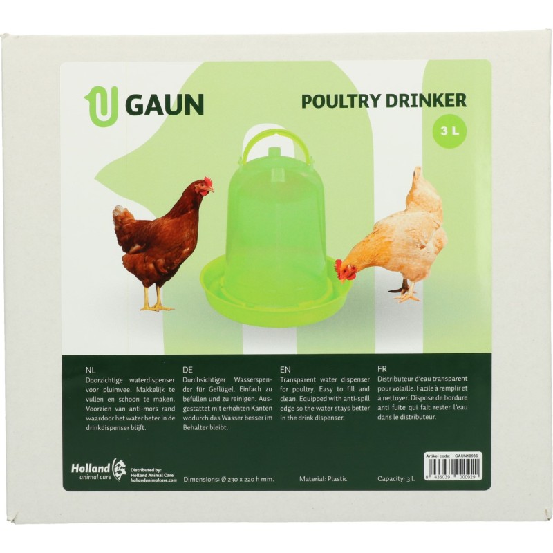 Gaun Drikkekar til fjerkræ, grøn citron, 3 l L24.5cm Gaun Drikkekar til fjerkræ, grøn citron, 3 l L24.5cm