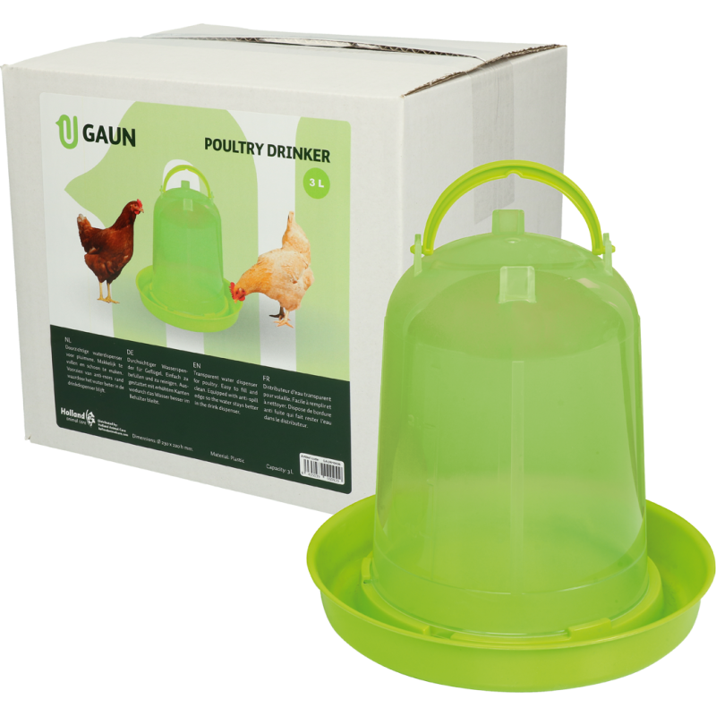 Gaun Drikkekar til fjerkræ, grøn citron, 3 l L24.5cm Gaun Drikkekar til fjerkræ, grøn citron, 3 l L24.5cm