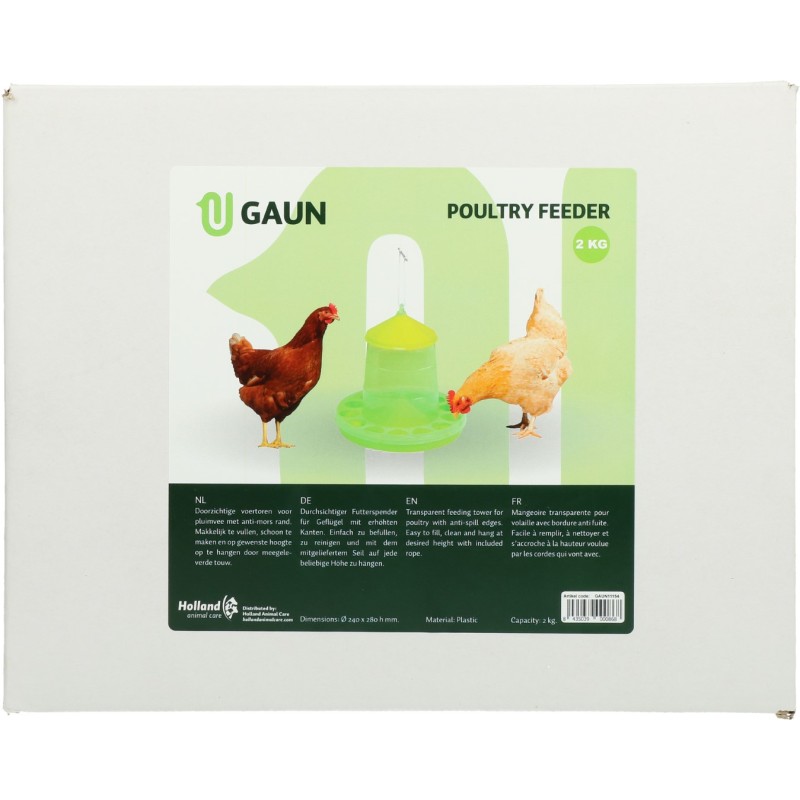 Gaun Fjerkræfoderautomat Grøn Citron 2 kg L32cm Gaun Fjerkræfoderautomat Grøn Citron 2 kg L32cm