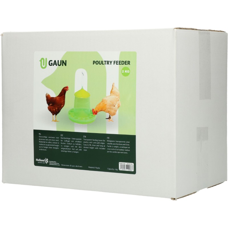 Gaun Fjerkræfoderautomat Grøn Citron 2 kg L32cm Gaun Fjerkræfoderautomat Grøn Citron 2 kg L32cm