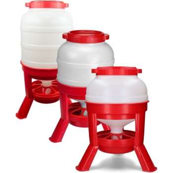 Fjerkræfoderautomat med ben, rød, 20 l liter Gaun Imperial Hopper Fjerkræfoderautomat med ben, rød, 20 l liter Gaun Imperial Hopper